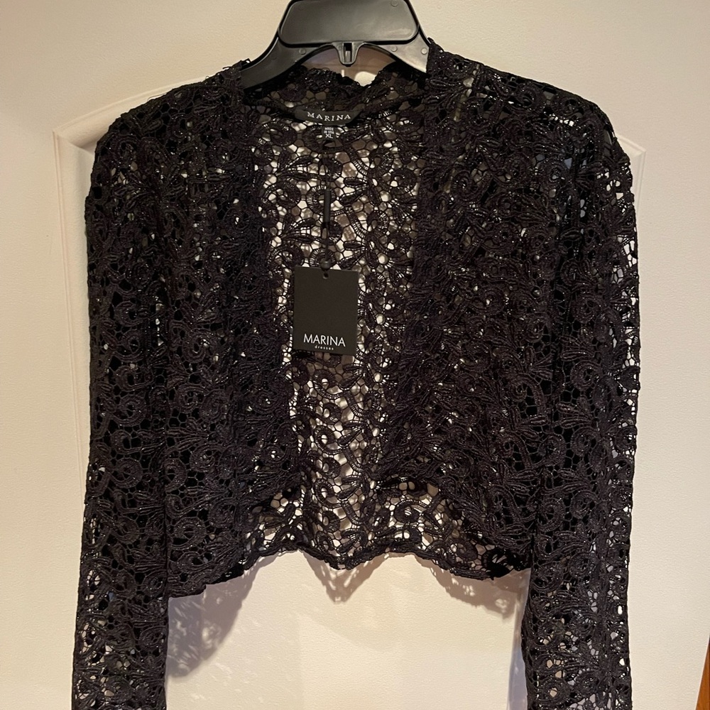 Black Lace Bolero (with light shimmer). Perfect for evening wear.